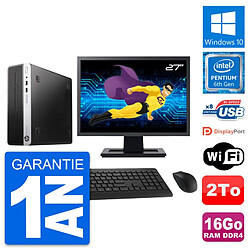 PC HP 400 G4 SFF Ecran 27" Intel G4400 RAM 16Go Disque Dur 2To Windows 10 Wifi - Occasion