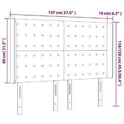 Acheter vidaXL Tête de lit avec oreilles Gris foncé 147x16x118/128 cm Tissu