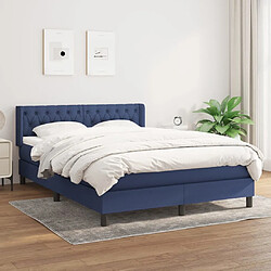 Maison Chic Lit Adulte - Lit simple Lit à sommier tapissier avec matelas moelleux - Meuble de Chambre - Bleu 140x190 cm Tissu -MN56686