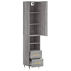 Avis vidaXL Buffet haut Sonoma gris 34,5x34x180 cm Bois d'ingénierie