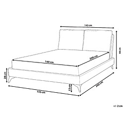 Avis Beliani Lit double en tissu beige 140 x 200 cm MELLE