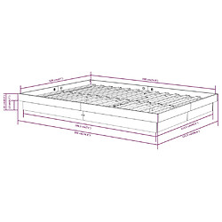 vidaXL Cadre de lit sans matelas blanc bois massif pas cher