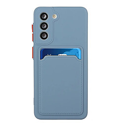 Coque en TPU antichoc avec porte-carte bleu pour votre Samsung Galaxy S22 5G