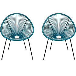 Habitat Et Jardin Lot de 2 fauteuils de jardin Ania - Bleu clair