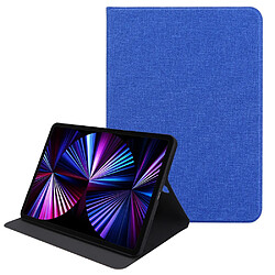 Etui en PU Texture de tissu avec support bleu pour votre Apple iPad Pro 12.9 pouces (2021)