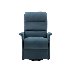 Avis Vente-Unique Fauteuil releveur électrique en tissu bleu CAPUCINE