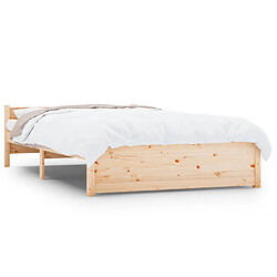 Maison Chic Lit adulte - Lit simple Cadre de lit,Structure du lit Contemporain Bois massif 140x200 cm -MN54791