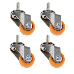 4Pcs Heavy Duty Pivotant Roulettes Roues Chariot Meubles Roulette 1 Pouce Orange