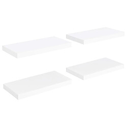 vidaXL Étagères murales flottantes 4 pcs Blanc 50x23x3,8 cm MDF