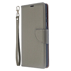 Wewoo Housse Coque Pour Galaxy A71 Litchi Texture Pure Color Horizontal Flip en cuir PU avec support et fentes cartes et portefeuille et lanière gris