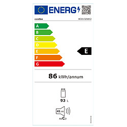 Comfee Réfrigérateur Table Top RCD132WH2 - 93L - [Classe énergétique E] - Froid Statique - Frigo 1 Porte - 41dB Blanc (86*47*45 cm) pas cher