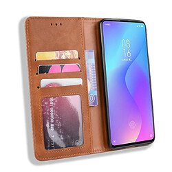 Wewoo Housse Coque Étui en cuir à boucle magnétique avec rétro pour Crazy Horse Texture horizontale Xiaomi Redmi K20 / K20 Proavec porte-carte et fentes cartes et cadre photo Marron pas cher