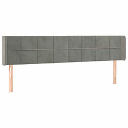 Avis Maison Chic Tête de lit scandinave à LED,meuble de chambre Gris clair 203x16x78/88 cm Velours -MN20792