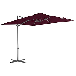 Maison Chic Parasol Jardin | Parasol déporté avec mat en acier Rouge bordeaux 250x250 cm - GKD63664