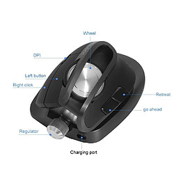 Avis Universal Souris de jeu sans fil 6D 4000 ppp Souris optique Bluetooth Correspondance PC Ordinateur portable Cadeau Souris verticale(Le noir)