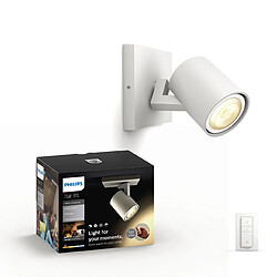 Philips Hue White Ambiance RUNNER Spot 1x5.5W- Blanc (télécommande incluse) White Ambiance RUNNER Spot 1x5.5W- Blanc (télécommande incluse) - Nécessite le pont de connexion Philips Hue