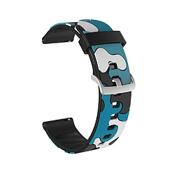 Bracelet en silicone Peau de camouflage 20 mm flexible bleu pour votre Huami Amazfit Watch Youth Version/GT2 42mm