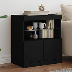 Maison Chic Commode Buffet - Meuble de rangement avec lumières LED noir 60x37x67 cm -GKD19080