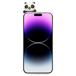 Coque en TPU anti-chute, décor de figurines 3D d'animaux de dessin animé pour votre iPhone 14 Pro Max - Panda blanc