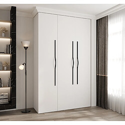 Abiks Meble Armoire à portes battantes Como 2 245,5/150/40 3 portes (blanc/noir)