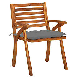 Acheter Maison Chic Lot de 4 Chaises de jardin avec coussins | chaises d'extérieur | Fauteuil Relax Bois de teck solide -GKD34785