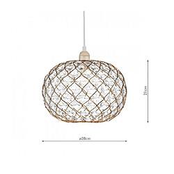 Luminaire Center Suspension Juanita Or,Transparent 1 ampoule 21cm