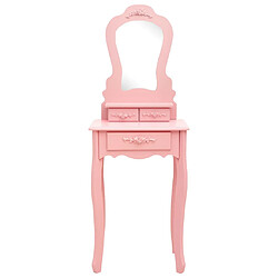 Helloshop26 Ensemble de coiffeuse avec tabouret 50 x 59 x 136 cm rose 02_0006226