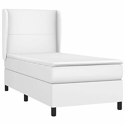 Avis Maison Chic Lit Adulte - Lit simple Lit à sommier tapissier avec matelas moelleux - Meuble de Chambre Blanc 90x190 cm Similicuir -MN29069