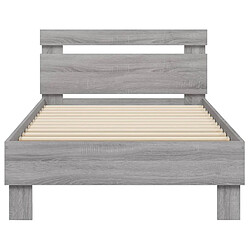 Acheter Vidaxl Cadre de lit tête de lit sonoma gris 90x190 cm bois ingénierie