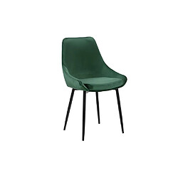 Avis Vente-Unique Lot de 2 chaises - Velours et métal noir - Vert - MASURIE