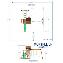 Avis Backyard Discovery Montpelier | Aire de Jeux en bois avec Balançoires, Toboggan Mur d'Escalade et Banc | Balancoire Exterieur avec Toboggan, Portique Balancoire Exterieur