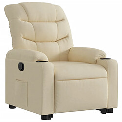 Avis vidaXL Fauteuil inclinable Crème Tissu