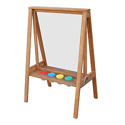 AXI Eric chevalet pour enfants en bois brun foncé | Tableau de peinture avec toile en plexiglas et 4 boîtes de peinture | 50x70x105 cm