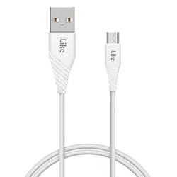 iLike ICM01 Câble de chargeur et de données universel TPE USB vers Micro USB durable 1 m Blanc