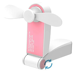 Mini Ventilateur Portatif, Ventilateur De Poche Pliant Portable CHRONUS Ventilateur De Bureau Rechargeable USB Petits Ventilateurs De Voyage (Rose)