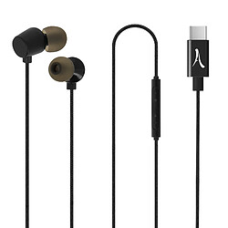 Écouteurs USB-C Intra-auriculaires Magnétiques Boutons Multifonction Akashi Noir