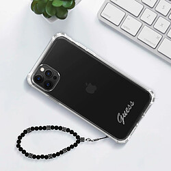 Avis Guess Maroquinerie Coque iPhone 12 Pro Max Transparent avec Bijou à perles Bracelet noir Guess