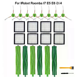 Aspirateur Robot iRobot Roomba I7 E5 E6 i3 i4, 24 pièces de rechange, filtre Hepa, rouleau de brosse latérale, accessoires