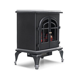 Cheminée Électrique 2000W Kekai Niklas 47x31x64 cm Noir avec Simulation de Feu pour Intérieur pas cher