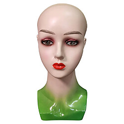 Avis Tête De Mannequin Visage Féminin Support Chauve Pour Le Style De Perruques Ou Le Chapeau D'affichage Vert