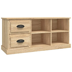 Maison Chic Meuble TV scandinave - Banc TV pour salon chêne sonoma 102x35,5x47,5 cm bois d'ingénierie -MN63298