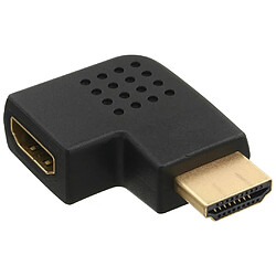 Adaptateur InLine® HDMI mâle à côté femelle coudé à gauche, doré