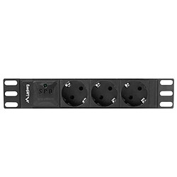 Bande PDU 1U avec 3 prises AC de type F 2 mètres noir de Lanberg PDU-03F-0200-BK pas cher