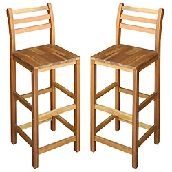 vidaXL Tabourets de bar lot de 2 bois d'acacia massif