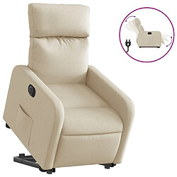 Maison Chic Fauteuil Relax pour salon, Fauteuil inclinable électrique crème tissu -GKD12754