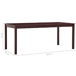 Maison Chic Table de salle à manger,Table à dîner Marron foncé 180 x 90 x 73 cm Pin -GKD93337 pas cher