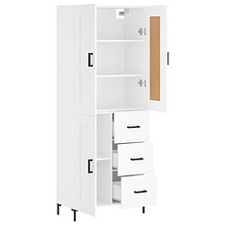 Avis vidaXL Buffet haut Blanc 69,5x34x180 cm Bois d'ingénierie