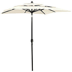 Maison Chic Parasol Jardin | Parasol à 3 niveaux avec mat en aluminium Sable 2x2 m - GKD73146