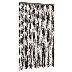 vidaXL Rideau anti-mouches marron et blanc 118x220 cm chenille