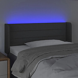 Avis Maison Chic Tête de lit scandinave à LED,meuble de chambre Gris foncé 93x16x78/88 cm Tissu -MN68793